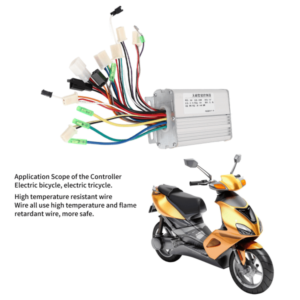 Sähköpyörän harjaton ohjain 36V 450W alumiiniseoksesta valmistettu pyöräohjain sähköpyörään sähköiseen kolmipyörään