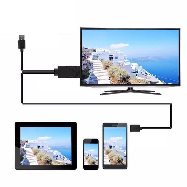 1080P USB til HDMI Adapterkabel til iPhone og Android - 2 i 1
