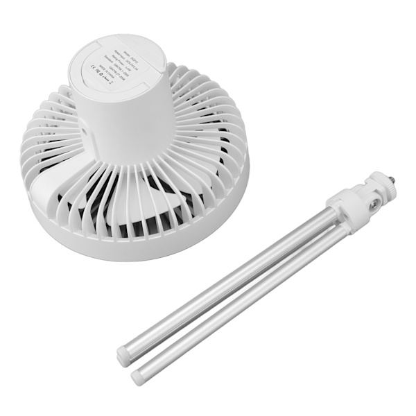 Tripod-ventilator 10000mAh 3 gear justerbar timingfunktion bærbar bordventilator med lys til udendørs camping hvid