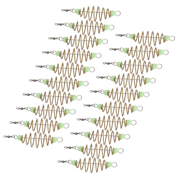 Olivenform Fjærfiskeutstyr Agn Kobberlegering Coil Inline Feeder lokker Bur
