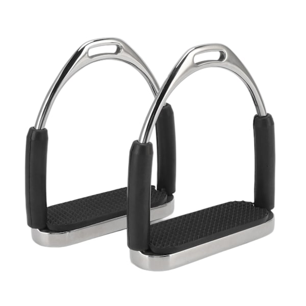 2 stk. Ridestigbøjler i rustfrit stål, ergonomiske, skridsikre, nemme at montere, til heste