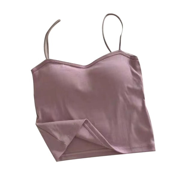 Kvinners Enkle Sports-Camisole med Polstring Elegant og Stilig Spaghettistropp Tanktopp for Løping Kamelfarget Fri Størrelse for 40-65kg