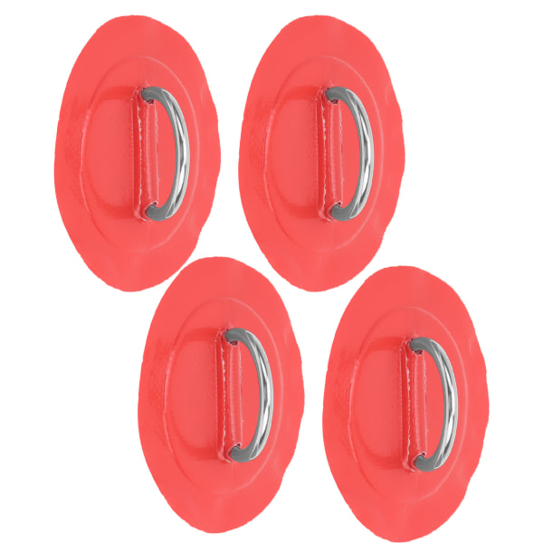 4 stk oppblåsbar båtkajakk DRing Pad Patch Marine Fast spenne med elastisk strikksnor (rød lapp)