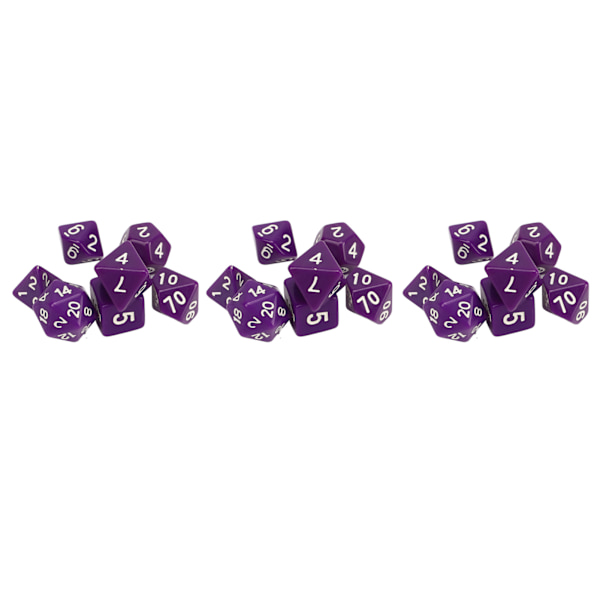21st multi set Vattentätt Säkert Praktiskt Pussel Bordsspel Polyhedral Tärningssats Lila