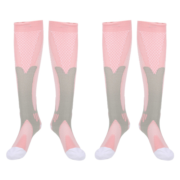2 par/ set Utomhussport kompressionsstrumpor Benstöd Stretch löparstrumpor under knärosa