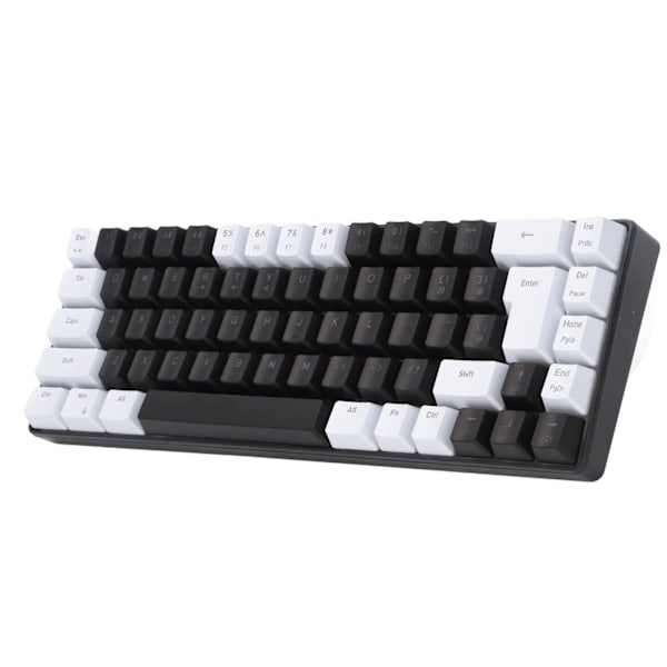 Membran Gaming Tangentbord 68 tangenter RGB Bakgrundsbelyst Ergonomiskt USB -gränssnitt Datortangentbord för Win System Office Family Vit Svart