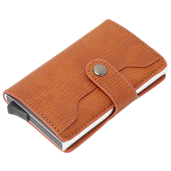 Bark Texture Business Name Card Holder Antimagnetisk Tegnebog Kreditkort Etui HolderBrun x‑63#