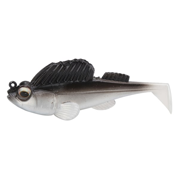 Deep Running Soft Bait Jumping Paddle Tail 75mm/13g Anti-hanging bund Fake Soft BaitSort Sølv