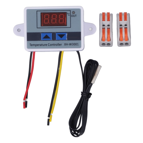 2-pack 1500W digital LED-temperaturregulator med vattentät sond snabbkontakt termostat AC110-220V