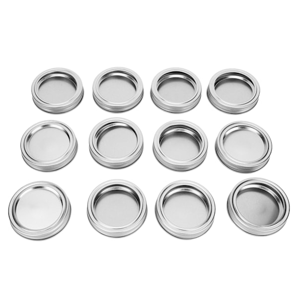 12 kpl 70 mm pyöreä tavallinen suu SplitType purkin kansi säiliön tiivistyskansi mausteille hunajalle säilöntään (XH00177 hopea)
