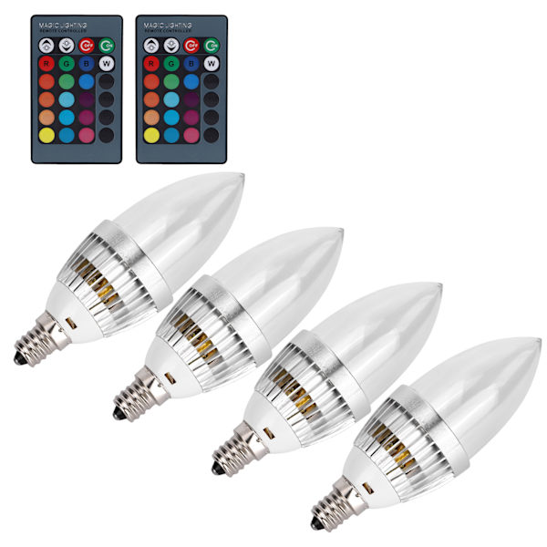3W E27/E12 RGB-ljuslampa LED-fjärrkontroll Aluminiumlegering Ljus 85-265VE12