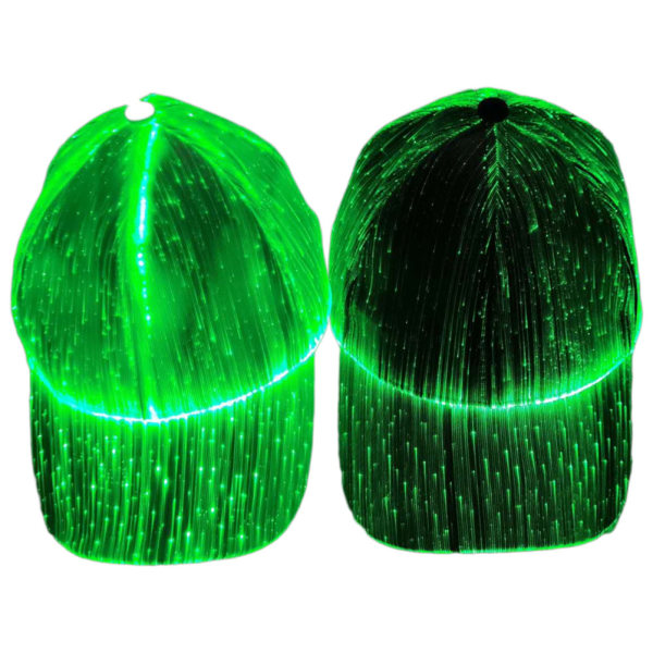 Halloween fargeskiftende LED lysende lue julefiberoptisk baseballhatt Hip hop lue