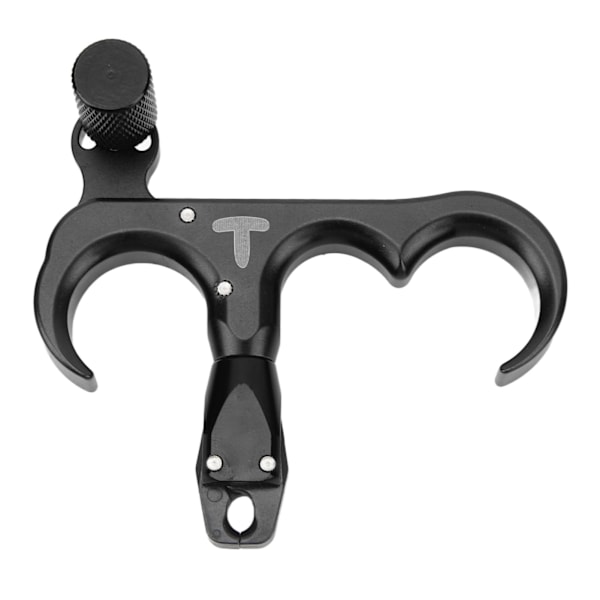 3-finger Håndholdt Bueudløser Aluminium Legering Tommelfingerudløser til Compound Bue Justerbar 360 Graders Rotation Venstre Højre Hånd Sort