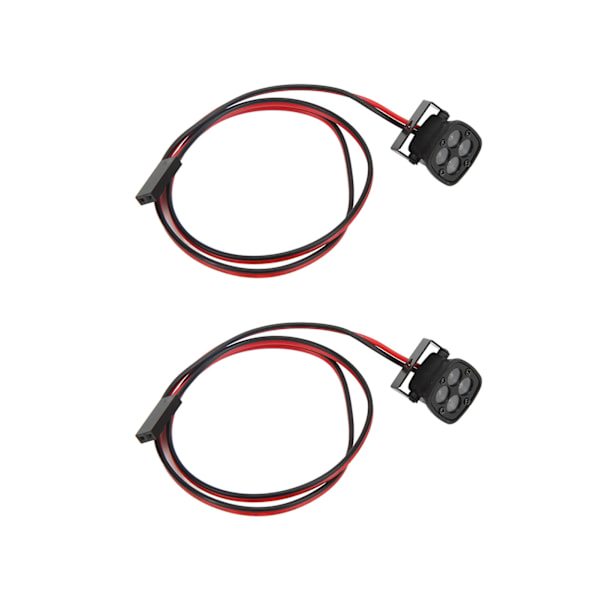 2 Set RC Bil Ljus LED Strålkastare Spotlights Fyrkantiga Hög Ljusstyrka Sökljus för 1/10 RC Crawler Bil