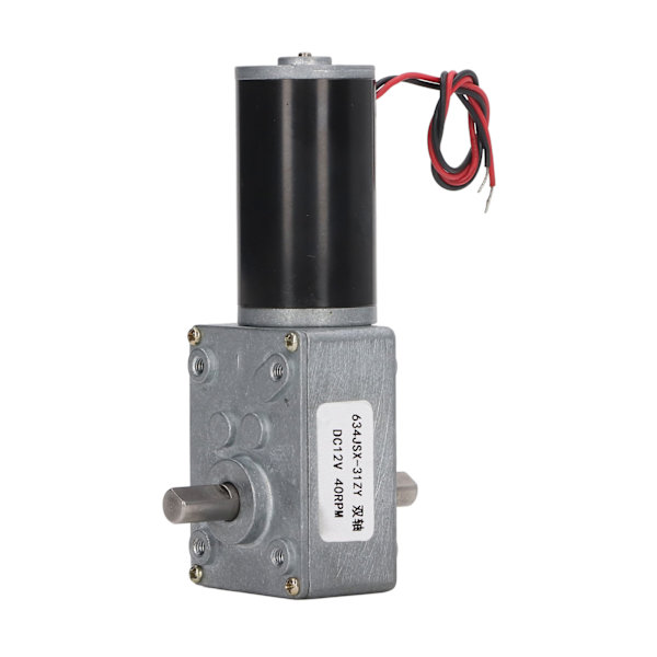Kaksinkertainen akselilla varustettu vaihdemoottori DC 12V itselukittuva nopeuden alennus CW CCW matovaihdemoottori 40RPM
