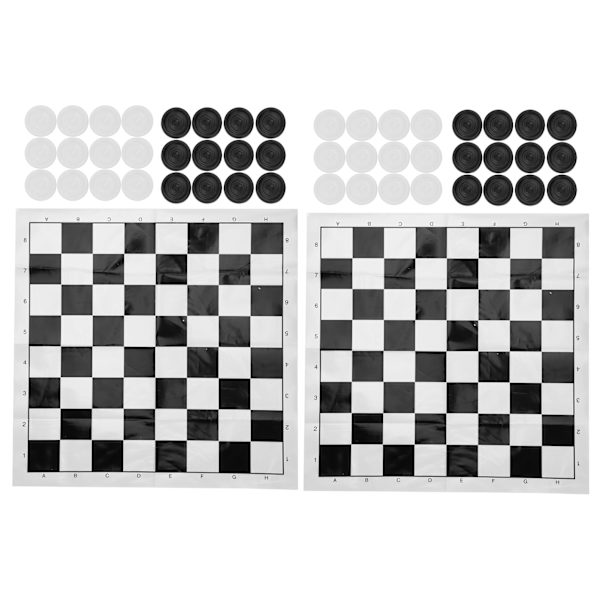 2Set Internationella set med plastfilm schackbräde Set