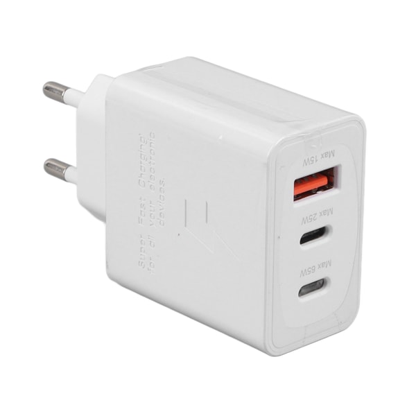 65 W USB C -puhelinlaturi Dual Type C Yksi USB portti EU Plug 100-240V Universal USB C -seinälaturi kannettaville puhelimille