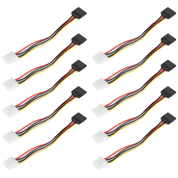 10 kpl SATA-kaapeleita iso 4-15-pinninen IDESATA - power power tuottamiseen