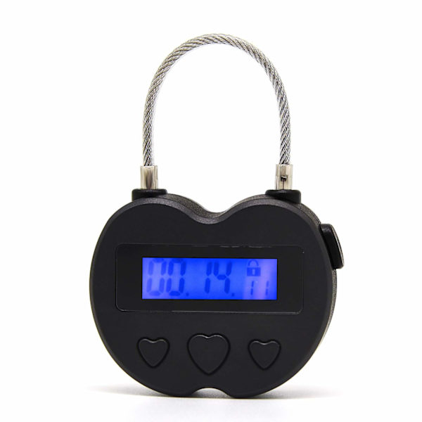 LCD-display tidslås multifunktion elektronisk timer, USB-genopladelig timer hængelås