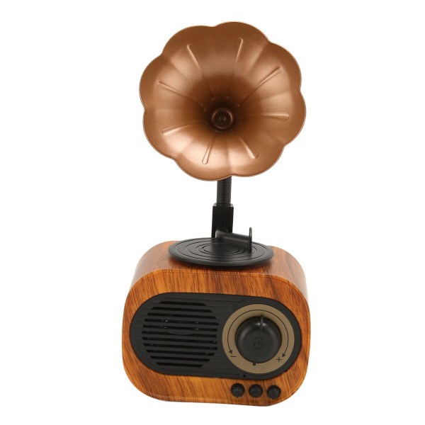 Bluetooth högtalare retro fonografform Uppladdningsbar bärbar trådlös stereoradio