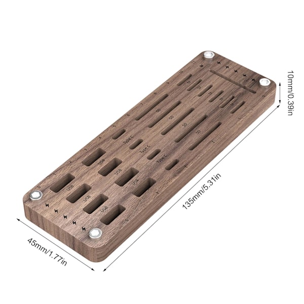 SDTF Oppbevaringsboks i tre Minnekort CF Organizer Skrivebord Oppbevaringsboks Simkort Pin U Disk Display Holder