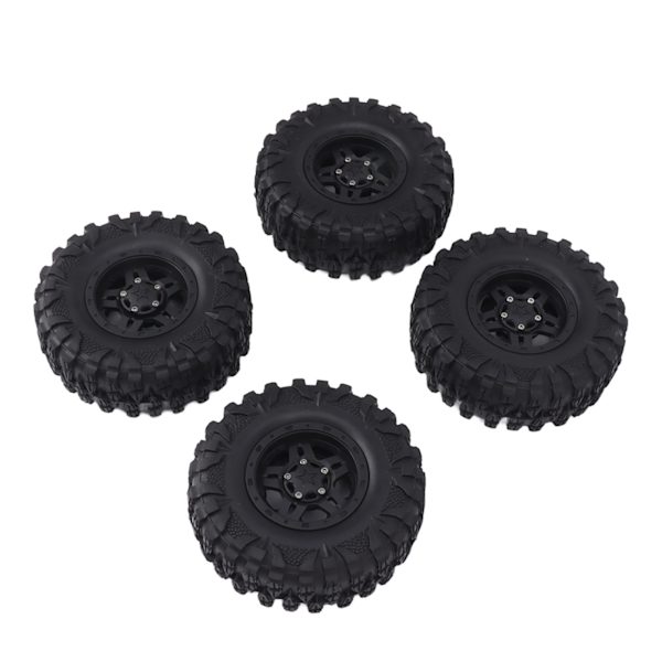 4 stk. RC Dæk 2.2in Sort Gummi Nem Installation Slidstærk RC Bil Udskiftning med Plastikfælg til 12mm Hex RC Bil