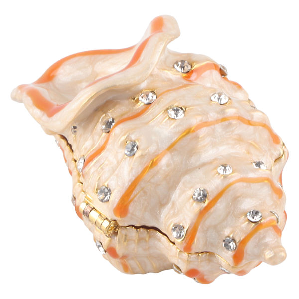 Metallprydnadslåda Utsökt Conch Shape Legering Smycken förvaringsbox för skrivbordsdekoration