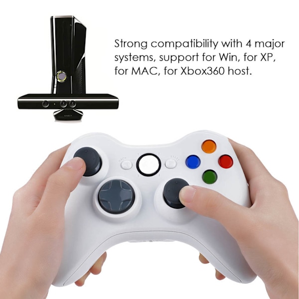 Gamepad för Xbox 360 Controller Joystick Trådlös Controller Bluetooth Wireless Game (Vit)
