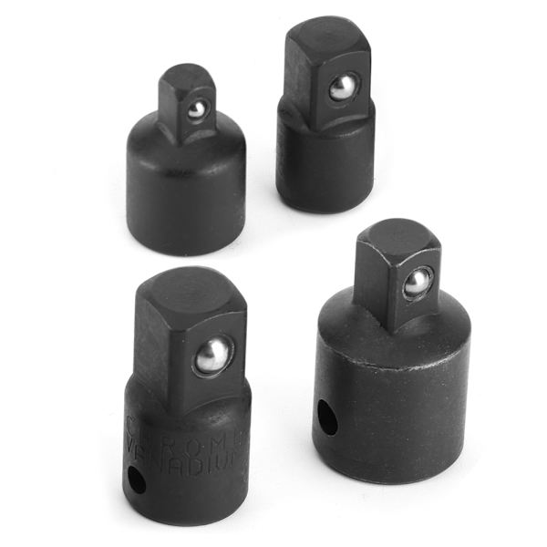 4 stk 1/4in 3/8in 1/2in Elektrisk Skiftenøkkel Hylse Adapter Konverter Krom Vanadium Stål Drive Socket Joint (Svart)