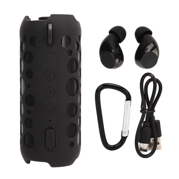 Bärbar Bluetooth-högtalare RGB Dynamisk Effekt Stereoljud 2 i 1 Liten Högtalare med Trådlösa Hörlurar för Utomhusresor