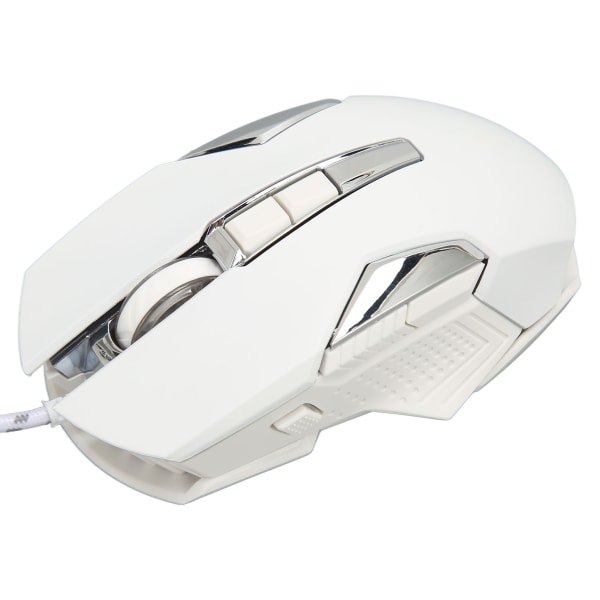 RGB Gaming Mouse 7200 DPI Programmerbara knappar Bakgrundsbelysning Programvara Support DIY Rapid Fire Button USB Wired Game Mouse Vit