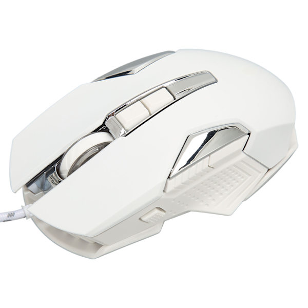 RGB Gaming Mouse 7200 DPI Programmerbare knapper Baggrundslys Software Support DIY Rapid Fire knap USB Wired Game Mouse Hvid