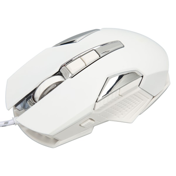 RGB Gaming Mouse 7200 DPI Programmerbare knapper Bakgrunnsbelysning Programvarestøtte DIY Rapid Fire Button USB Wired Game Mouse White