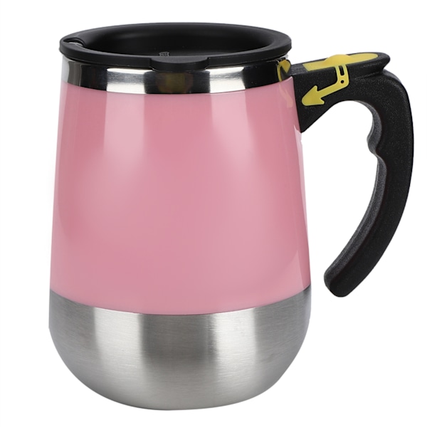 USB-ladet rustfritt stål elektrisk magnetisk vannkrus Melk Kaffe Selvrørende Blandemugge 400ml Rosa