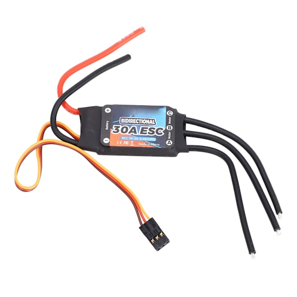 GTSKYTENRC Kaksisuuntainen 30A Harjaton ESC Sähköinen Nopeussäädin RC-autolle, -veneelle ja vedenalaiselle potkurille