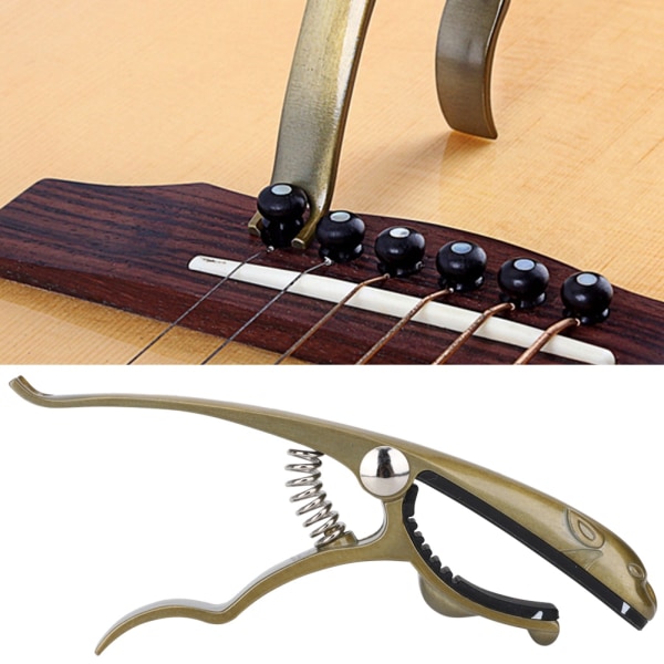 K72 Gitarr Capo Zinc Ally Bronsfärgad Grodformad Capo för gitarr Ukulele Mandolin