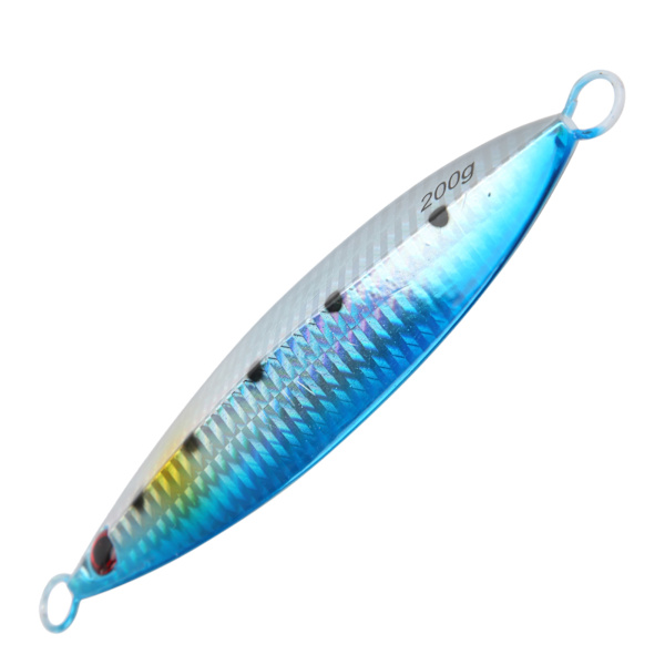 Fiske Kunstig agn Fiskeformet metall naturtro sluk Fisketilbehør Blå200g/7.1oz