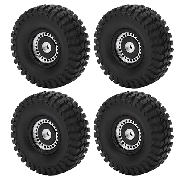 4 stk. 55 mm Forreste Bageste Gummidæk og 24 Huls Fælgsæt til AXIAL SCX24 1/24 RC Bil Sort
