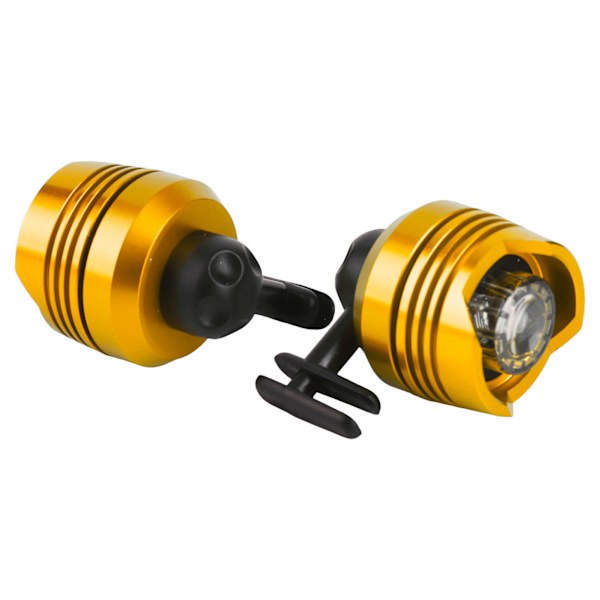 2 stk Sko-lykter i Aluminium Legering Batteridrevet Multifunksjonelle Hullsko-lys for Sykling Camping Vandring Gull
