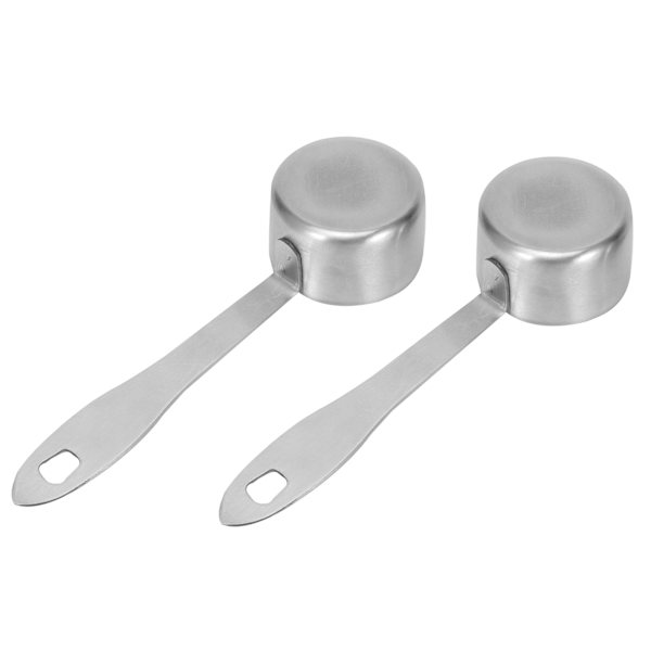 2 st 30 ml rostfritt stål kaffeskopa med långt handtag kaffemjölkpulver mätningsskedar