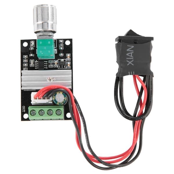 PWM DC Motorhastighetskontroller - 1 stk (6-28V, 3A, med bryterfunksjon)