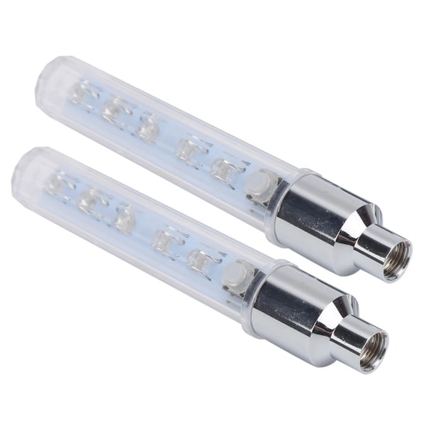 2 stk sykkeldekk ventilhette lys 5LED 7 moduser sykkelhjul lys for Schrader ventil