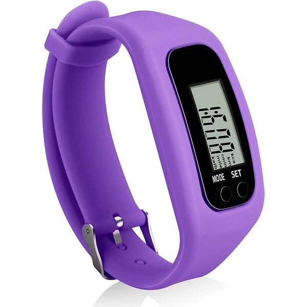 Fitness Tracker watch , yksinkertaisesti käyttö Kävelevä juoksuaskelmittari, kaloripoltto ja askelten laskuri Helppokäyttöinen askelmittari (violetti-3j614)