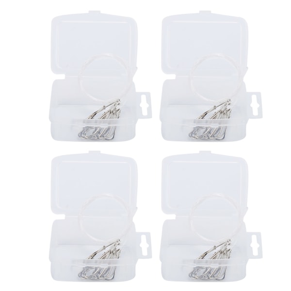 4 box hög kolstål fiskekrokar med lina stark skarp mask mjuk bete Jig fisk krok2#
