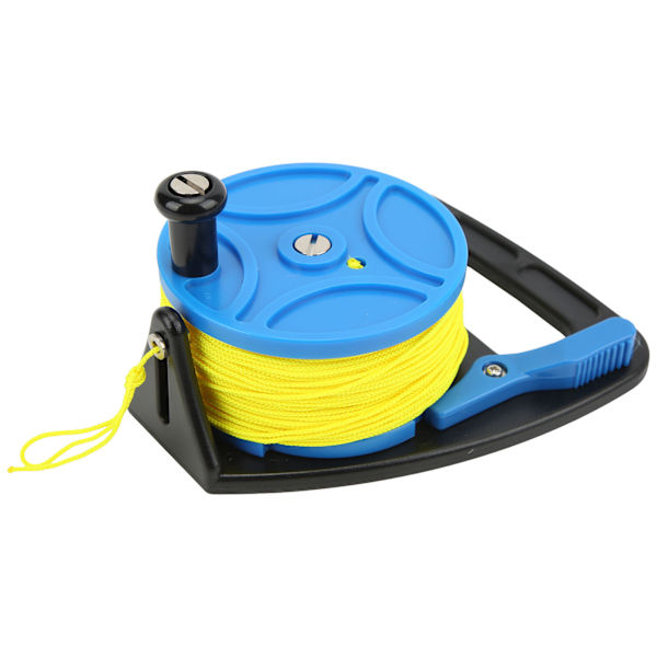 Dykkerhjul Spole Fingerhjul Anker Reb Spole Multi Formål med Gul Wire til Hule Eksil Dykning Blå