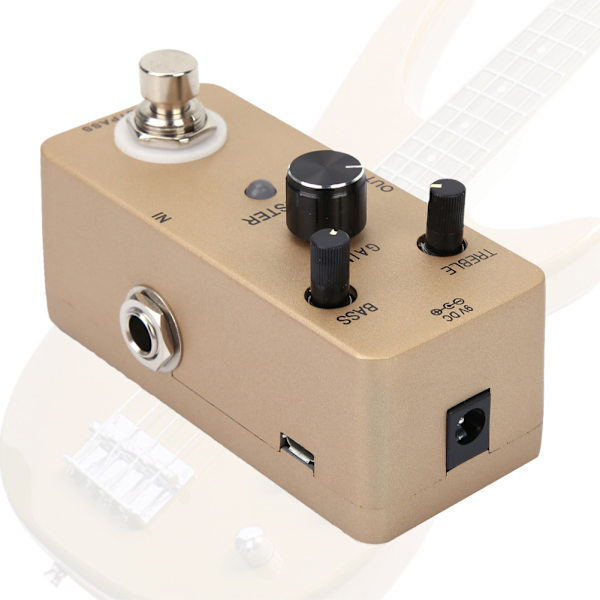 Elektrisk Buffer Elgitarr Effektpedal Ren Boost True Bypass Full Metallskal