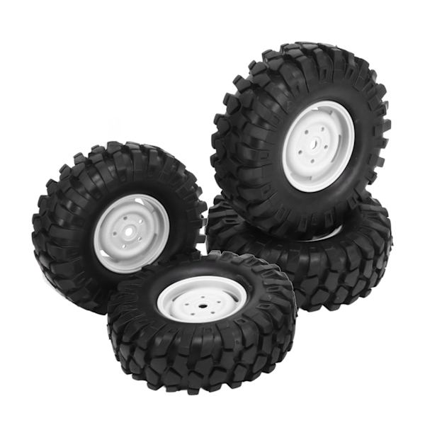 4st RC terrängfordonsdäck 1,9 tum Universal Gummi RC hjul och däck för RC terrängfordon klätterbil Vit