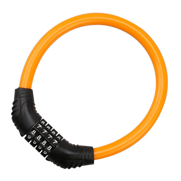 Cykellås Kabel Orange 4-Siffer Återställbart Lösenord Zink Legering PVC 14,5x12,5cm Bärbar Cykellås för Scootrar Skateboards