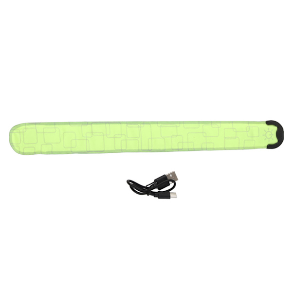 LED-säkerhetsarmband med USB-laddning, 3 justerbara nivåer, armband för utomhuslöpning på natten, grön
