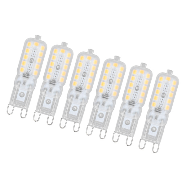 6 stk. G9 LED-pære 5W Transparent Cover 22LED Justerbar G9 Lyse pære til Loftslampe Væglampe Bordlampe Varm Hvid 110-140V